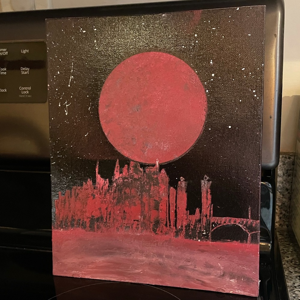 Philadelphia Skyline Spray Paint Canvas